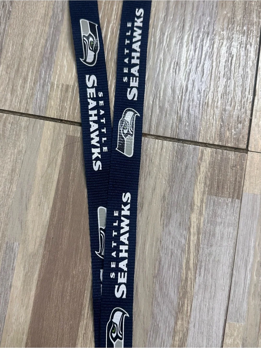 NFL Seattle Seahawks Navy Lanyard with Red Football Badge Reel NWT